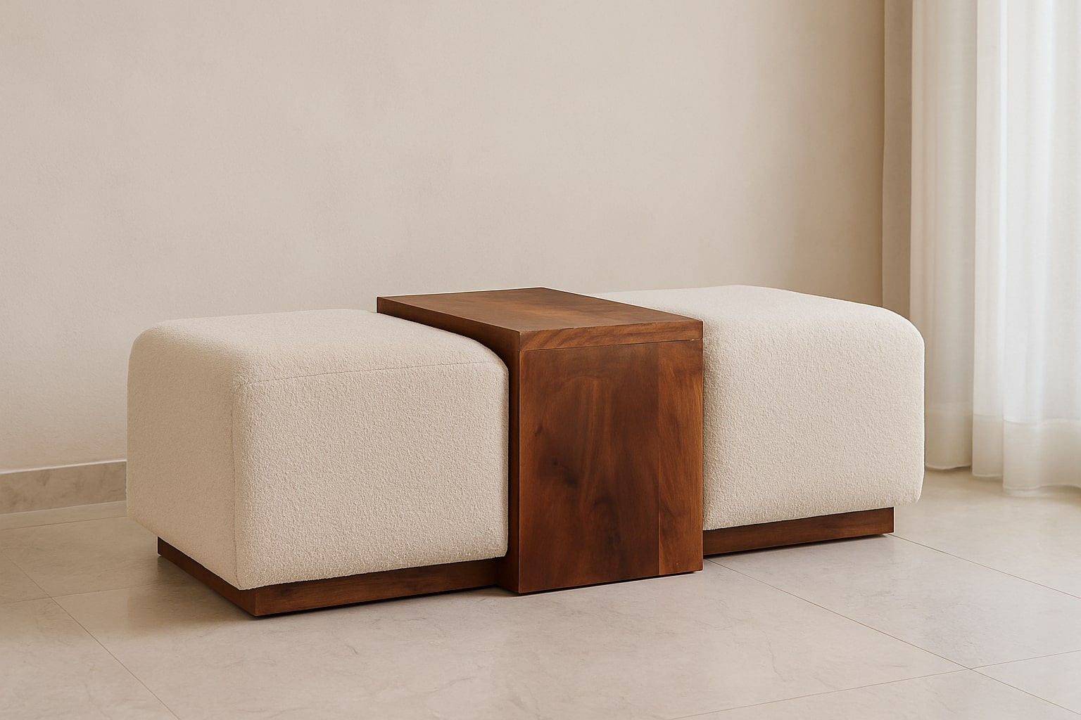 Brown Boucle Storage Bench - Nora Lane Home furniture - Solid wood - 33.5 x 47.2 x 21.7 in