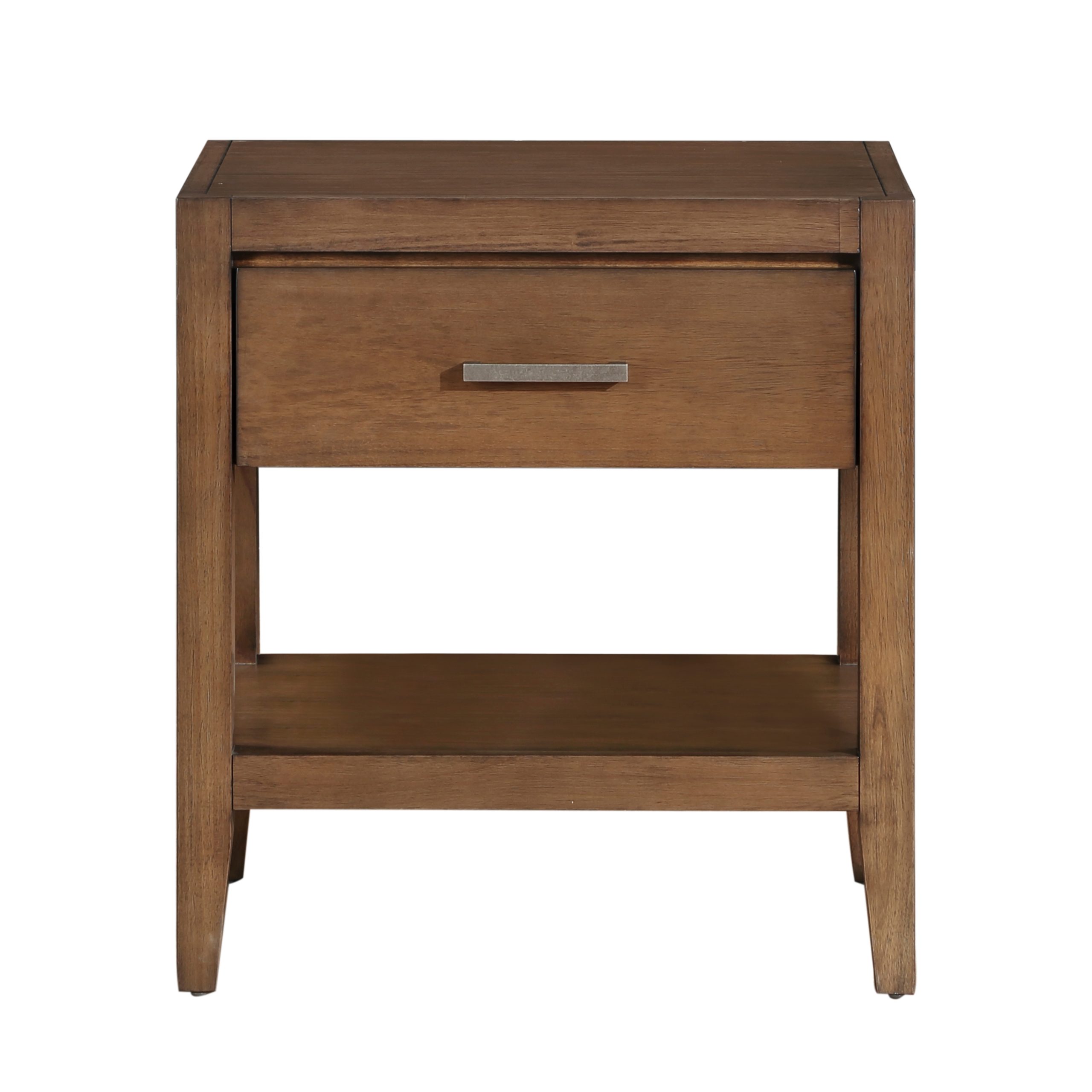 Brown Wood Storage Nightstand - Nora Lane Home furniture - 27.5 x 21.75 x 30.5 in