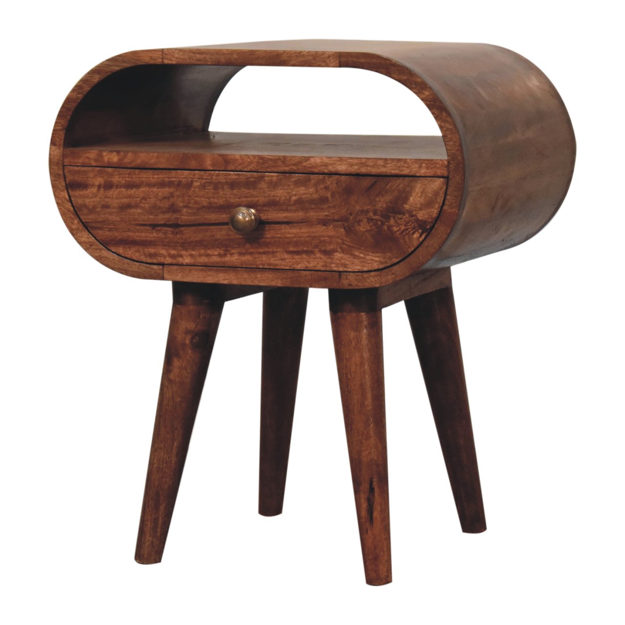 Brown Storage Nightstand - Nora Lane Home furniture - Solid wood - 17.72 x 21.65 x 12.99 in