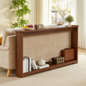 Walnut Storage Living Room Sofa - Nora Lane Home furniture - Walnut finish - 74.8 x 11.4 x 7.1 in