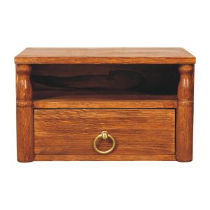 Brown Storage Nightstand - Nora Lane Home furniture - Solid wood - 17.72 x 13.78 x 11.81 in