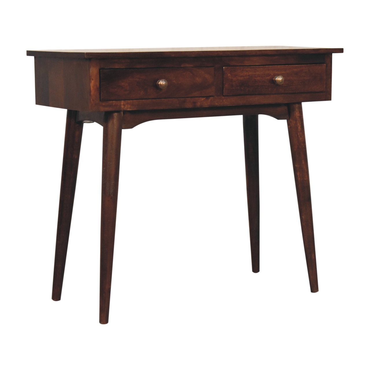 Walnut Storage Console Table - Nora Lane Home furniture - Solid wood, Walnut finish - 19.69 x 39.37 x 15.75 in