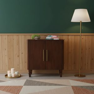 Brown Storage Cabinet - Nora Lane Home furniture - Solid wood - 33.46 x 17.72 x 27.56 in