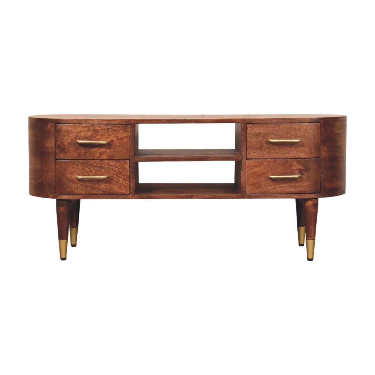Brown Storage TV Stand - Nora Lane Home furniture - Solid wood - 17.7 x 47.2 x 14.6 in