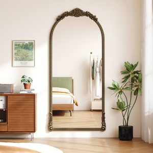 Antique Gold Round Wall Mirror - Nora Lane Home furniture - Metal accent, Glass detail - 76.97 x 3.94 x 37.6 in