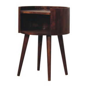 Brown Wood Round Storage Cabinet - Nora Lane Home furniture - 16 x 15 x 22 in