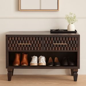 Black Solid Wood Storage Cabinet - Nora Lane Home furniture - Solid wood - 17.7 x 38.2 x 19.7 in