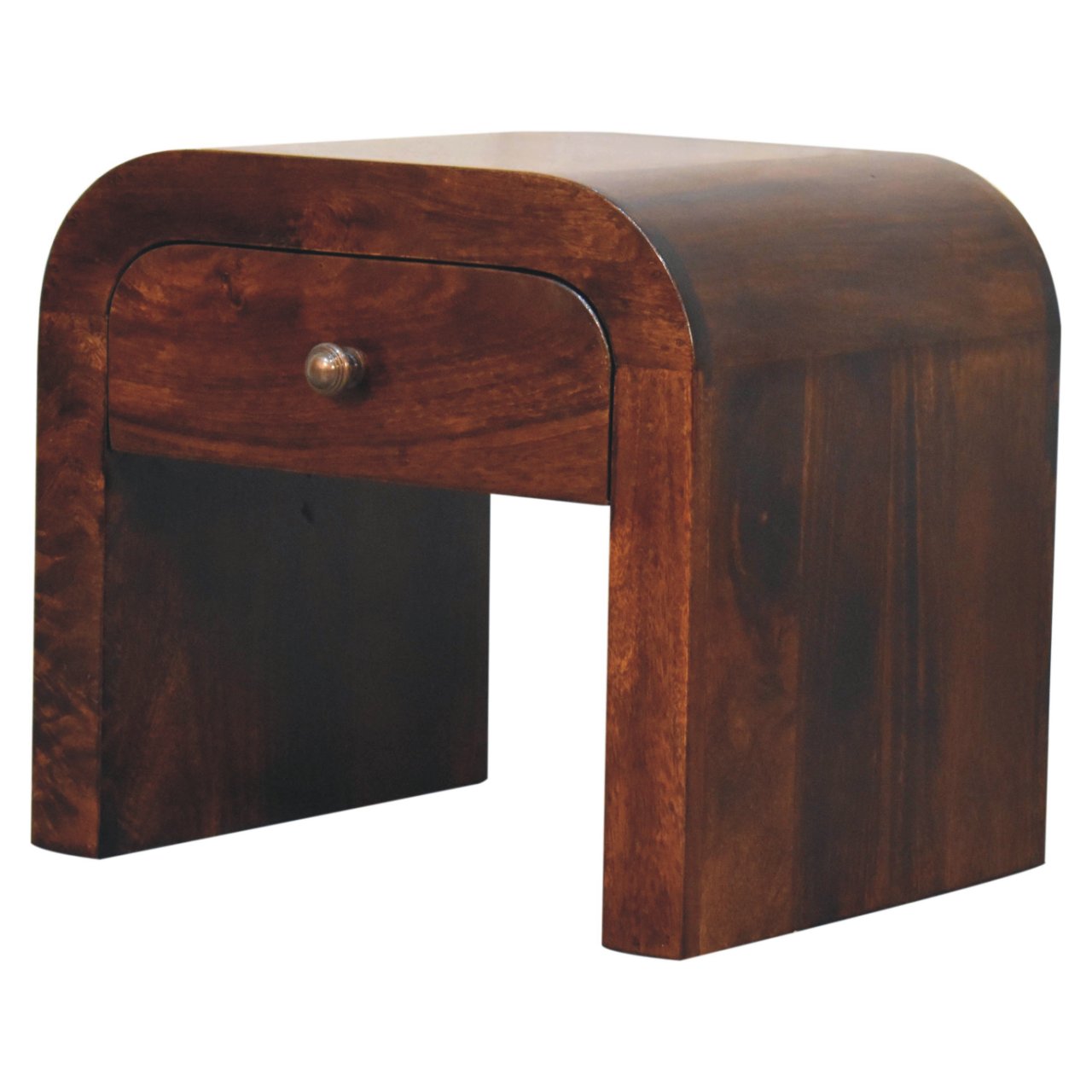 Walnut Storage Nightstand - Nora Lane Home furniture - Solid wood, Walnut finish - 17.72 x 21.65 x 19.69 in
