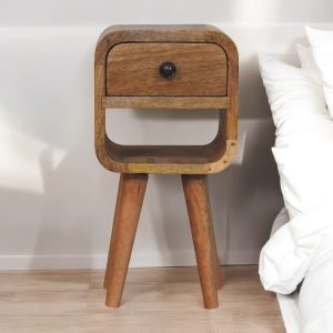 Natural Wood Storage Nightstand - Nora Lane Home furniture - Solid wood - 11.81 x 11.81 x 11.81 in