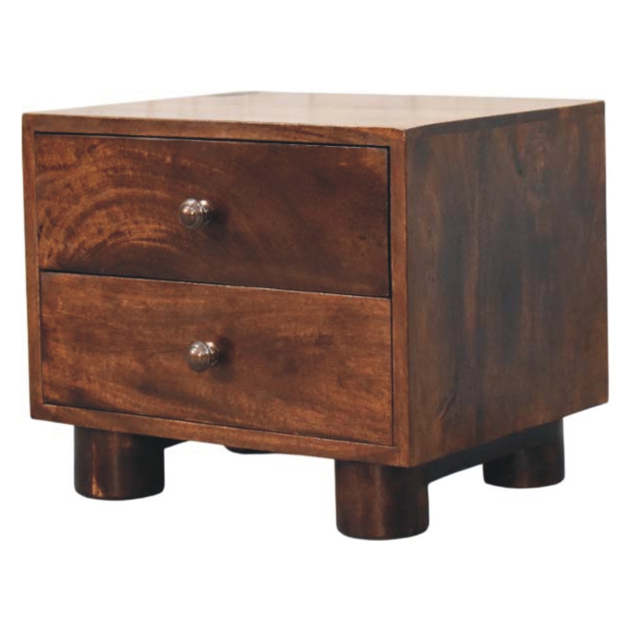 Walnut Storage Nightstand - Nora Lane Home furniture - Solid wood, Walnut finish - 21.65 x 17.72 x 15.75 in