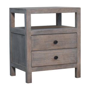 Brown Storage Nightstand - Nora Lane Home furniture - Solid wood - 23.62 x 19.69 x 27.56 in
