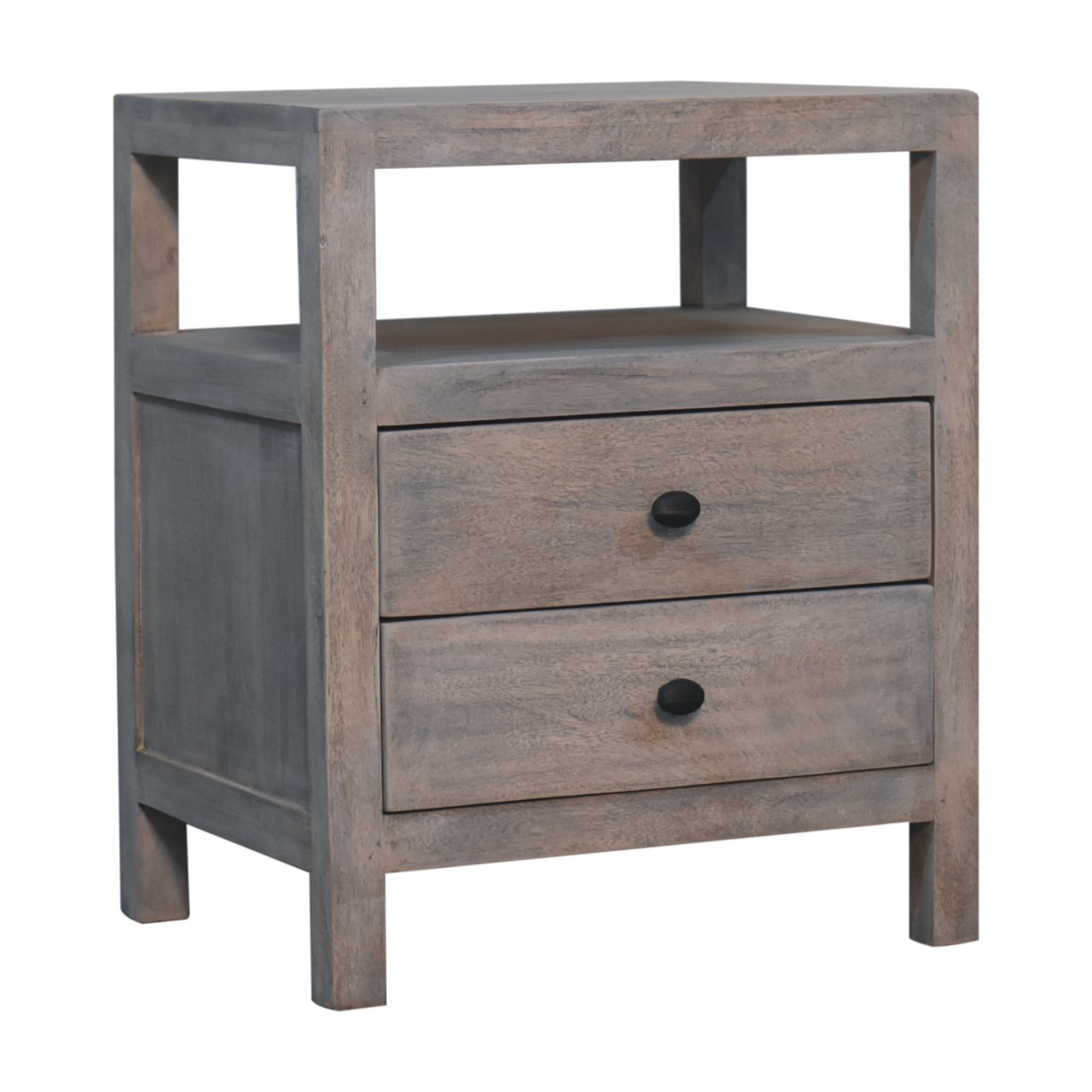 Brown Storage Nightstand - Nora Lane Home furniture - Solid wood - 23.62 x 19.69 x 27.56 in