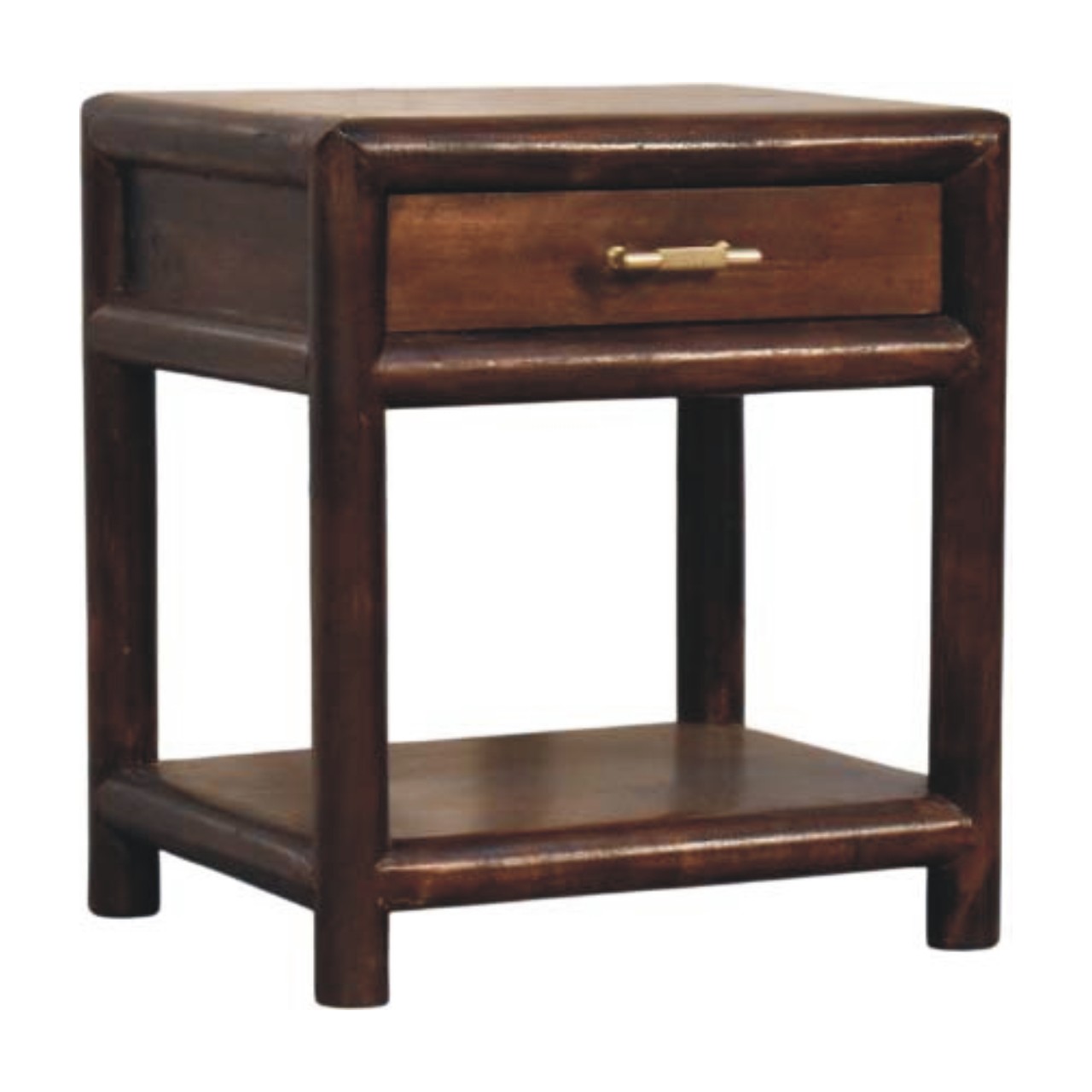 Walnut Storage Nightstand - Nora Lane Home furniture - Solid wood, Walnut finish - 21.65 x 17.72 x 23.62 in