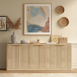 Natural Wood Storage Sideboard - Nora Lane Home furniture - 71.4 x 19.09 x 7.08 in