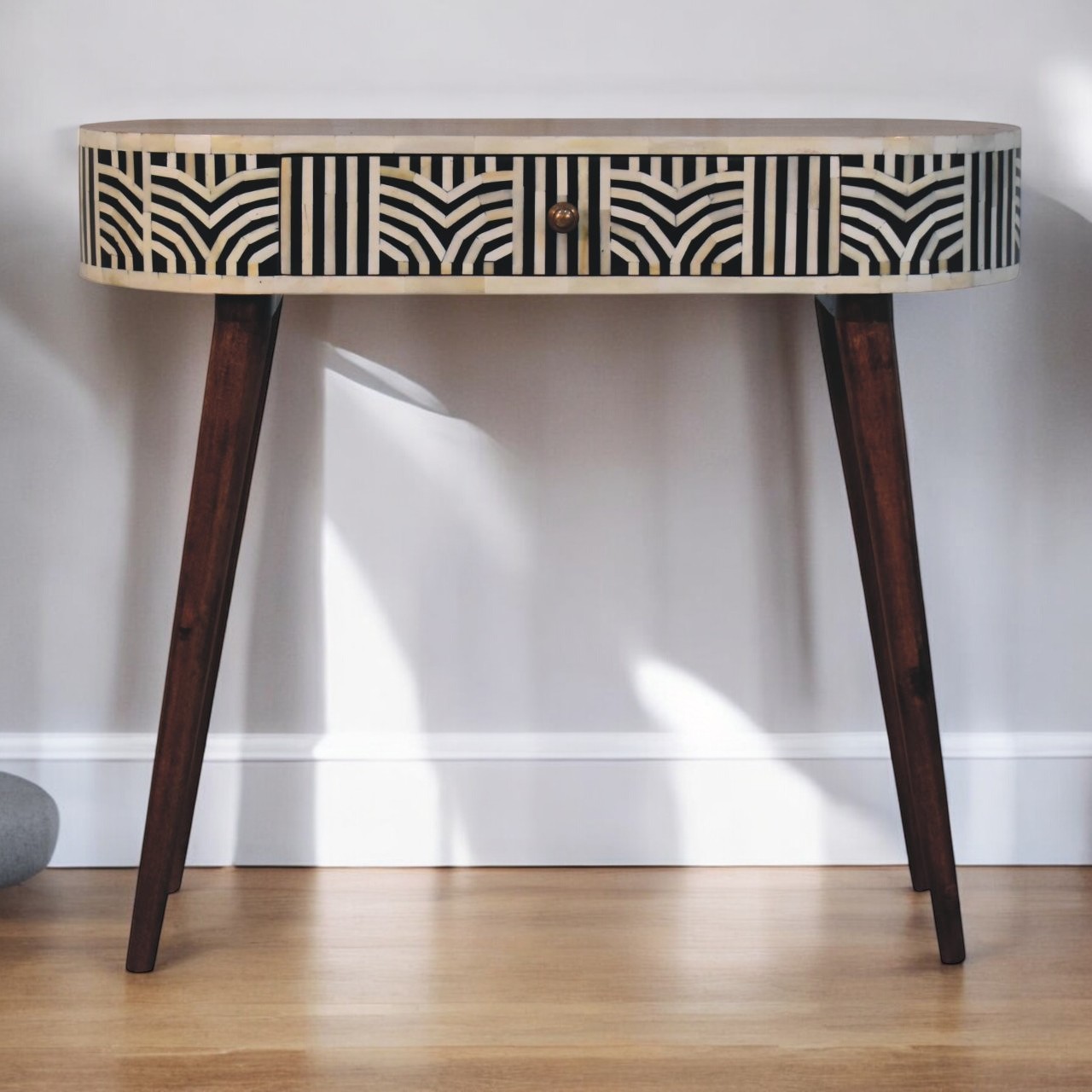 Brown Storage Console Table - Nora Lane Home furniture - Solid wood - 17.72 x 39.37 x 13.78 in