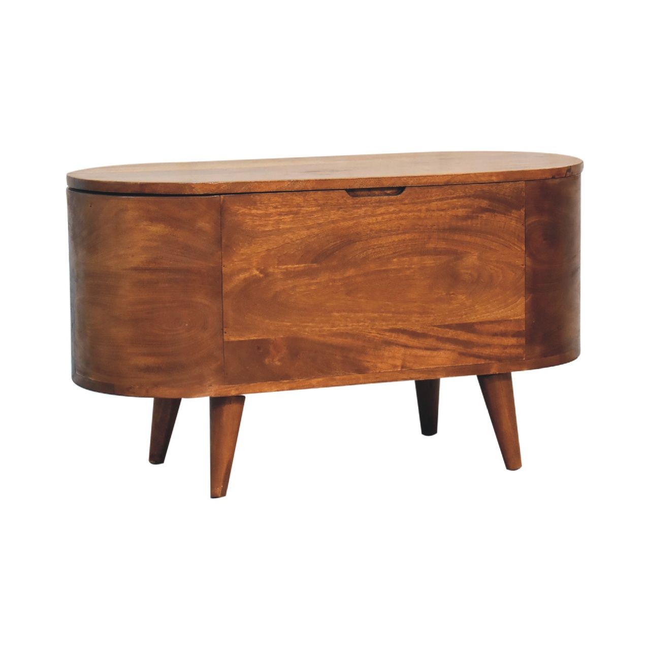 Brown Round Storage Cabinet - Nora Lane Home furniture - Solid wood - 17.72 x 35.43 x 15.75 in