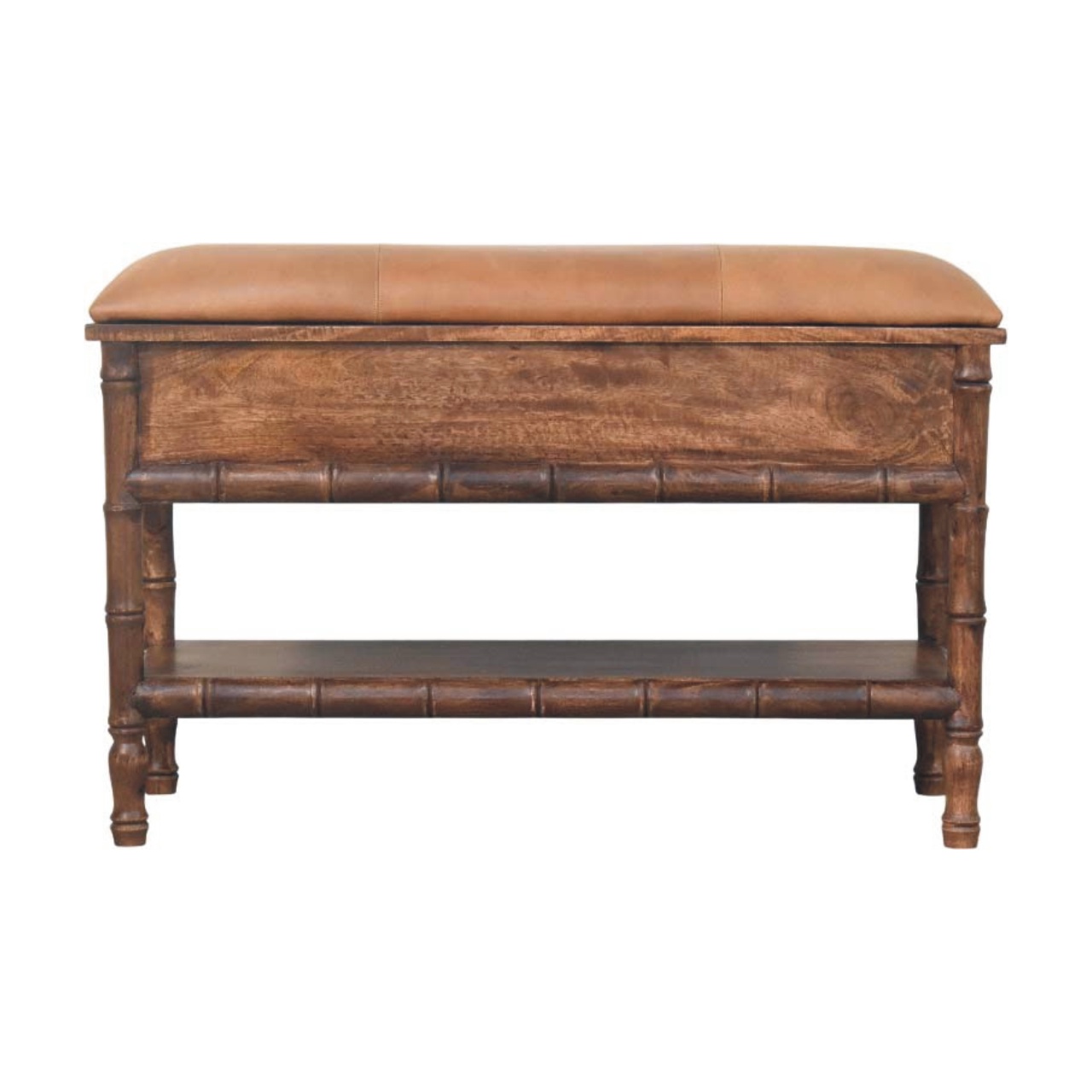 Brown Storage Bench - Nora Lane Home furniture - Solid wood - 17.7 x 39.4 x 25.6 in