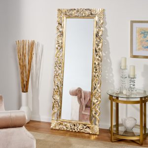 White Wall Mirror - Nora Lane Home furniture - Glass detail - 72 x 32.5 x 4.5 in