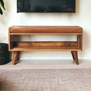 Natural Wood Storage Bench - Nora Lane Home furniture - Solid wood - 39.37 x 17.72 x 14.57 in