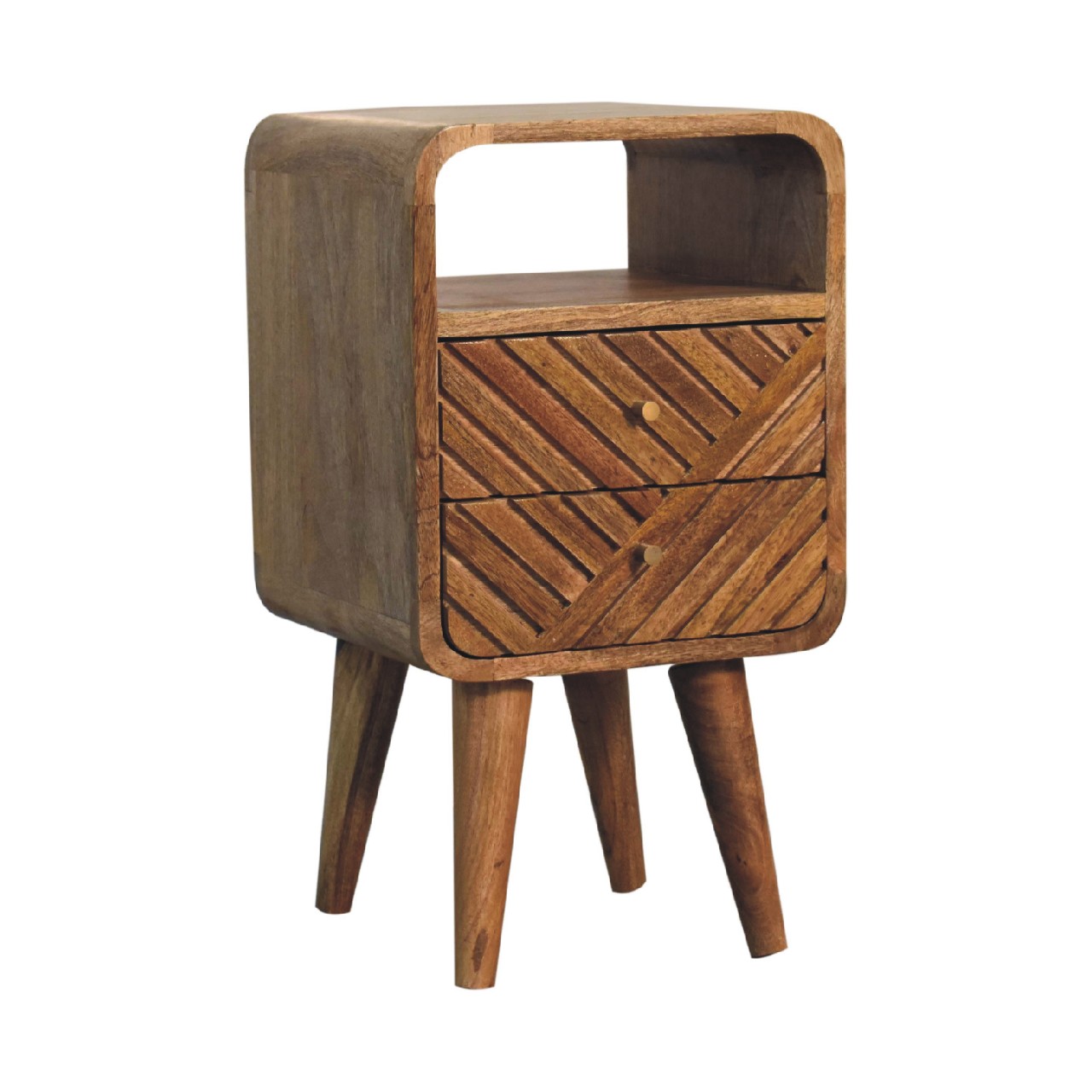 Brown Storage Nightstand - Nora Lane Home furniture - Solid wood - 15.75 x 15.75 x 17.72 in