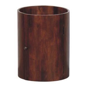 Brown Round Storage Cabinet - Nora Lane Home furniture - Solid wood - 21 x 21 x 28 in