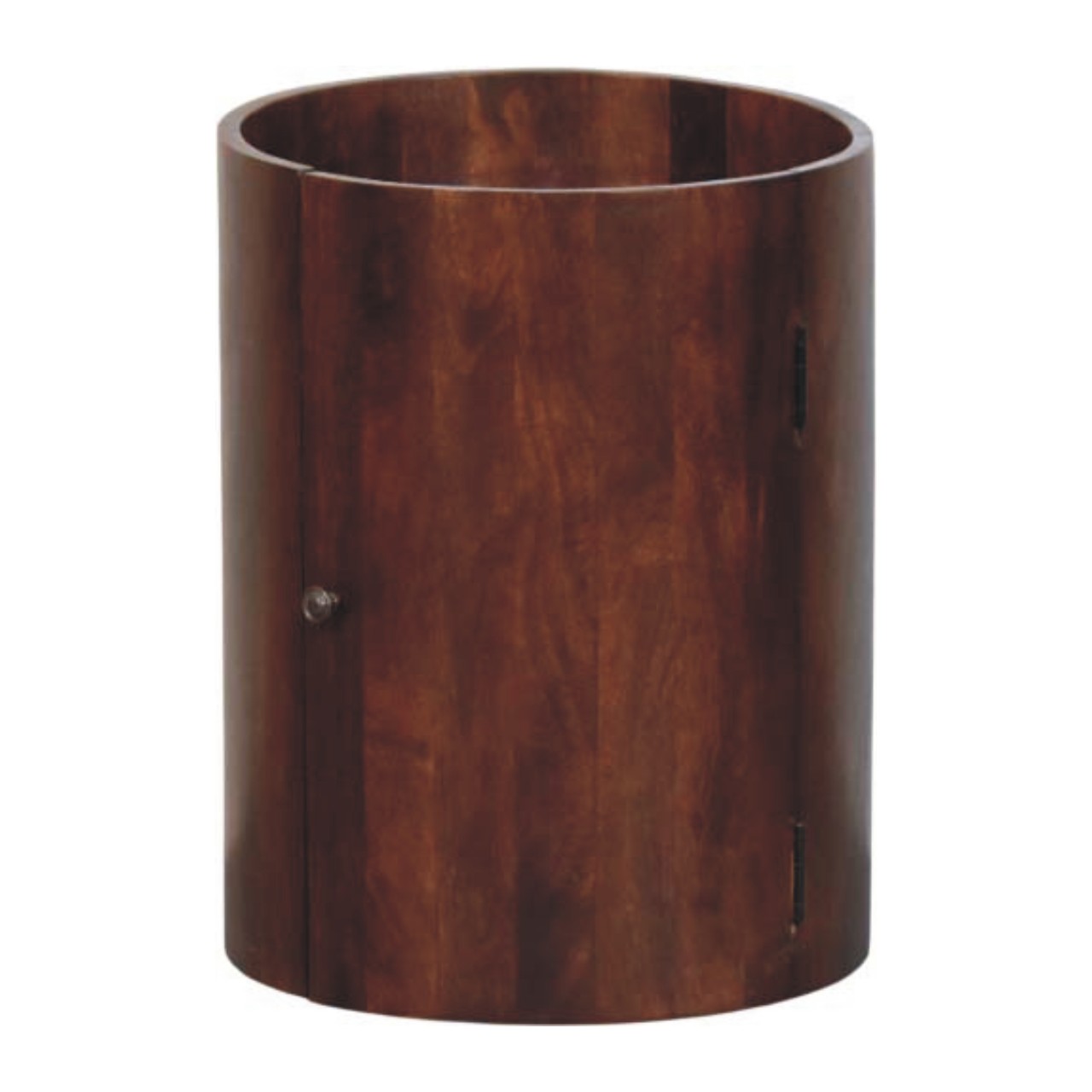 Brown Round Storage Cabinet - Nora Lane Home furniture - Solid wood - 21 x 21 x 28 in