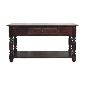 Brown Storage Console Table - Nora Lane Home furniture - Solid wood, Walnut finish - 37.4 x 25.59 x 21.65 in
