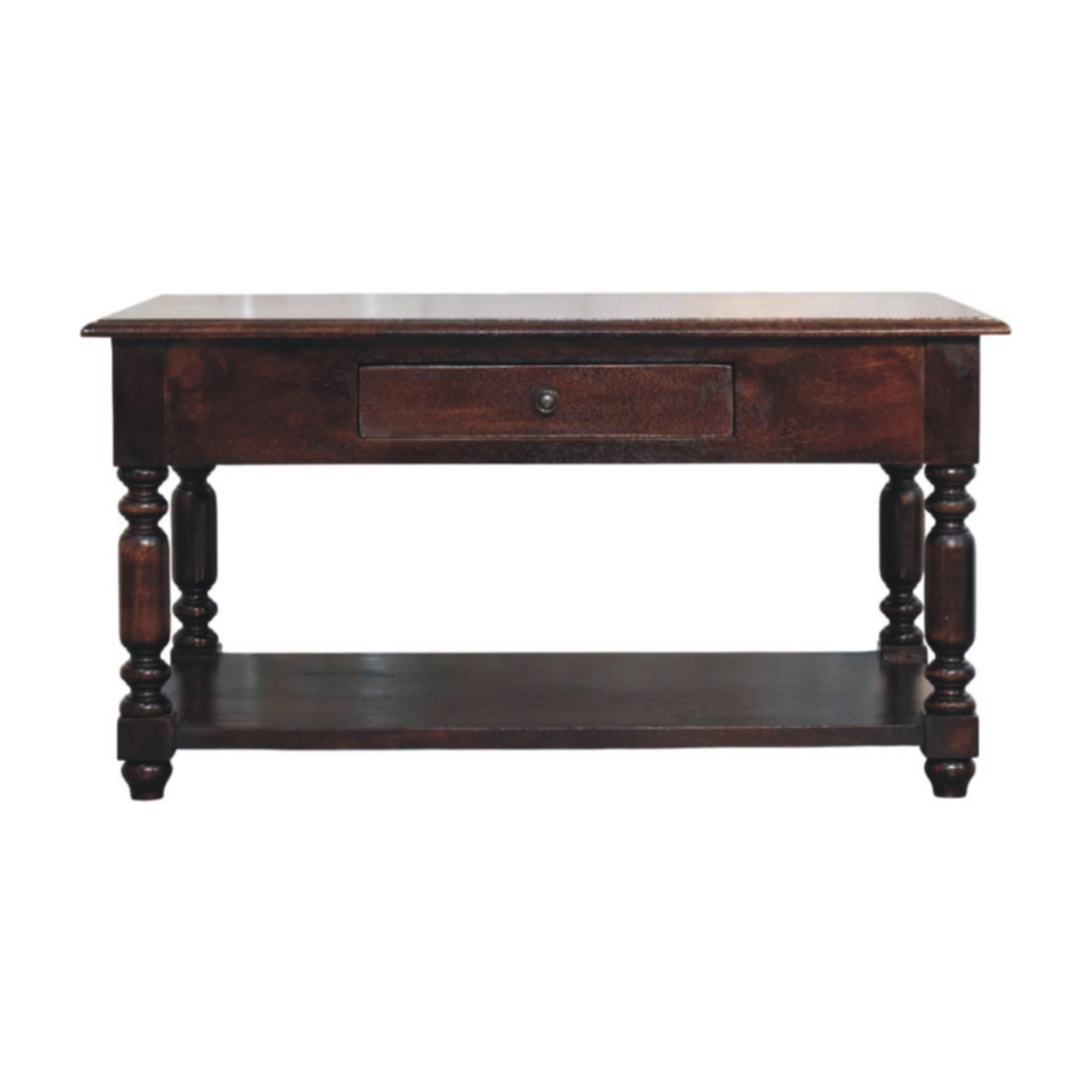 Brown Storage Console Table - Nora Lane Home furniture - Solid wood, Walnut finish - 37.4 x 25.59 x 21.65 in