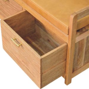 Natural Wood Storage Bench - Nora Lane Home furniture - Solid wood, Metal accent - 43.31 x 17.72 x 25.59 in