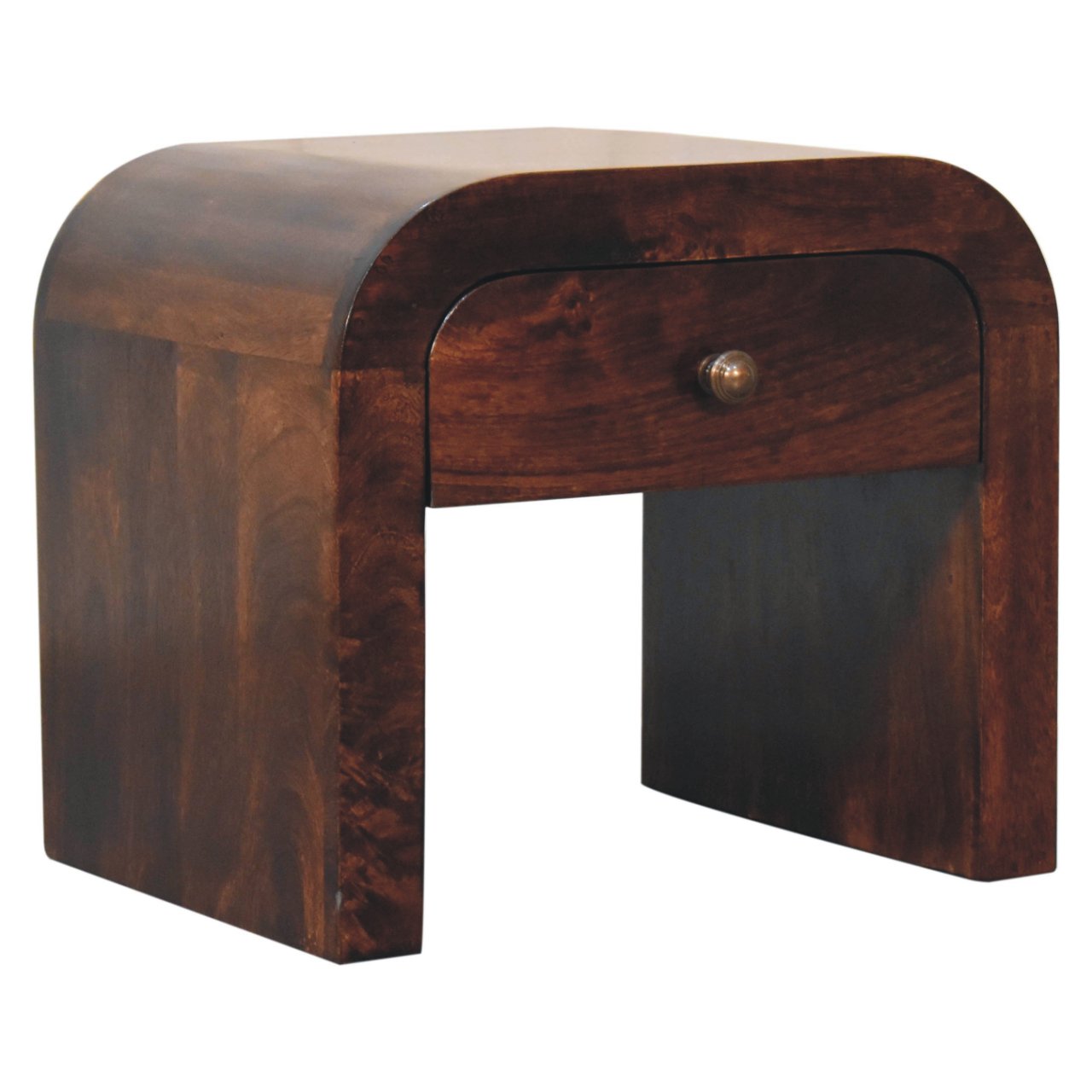 Walnut Storage Nightstand - Nora Lane Home furniture - Solid wood, Walnut finish - 17.72 x 21.65 x 19.69 in