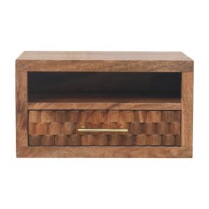 Brown Storage Floating Nightstand - Nora Lane Home furniture - Solid wood - 16.5 x 21.7 x 13.8 in