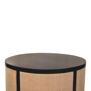 Rattan Solid Wood Round Tables - Nora Lane Home furniture - Solid wood, Rattan detail - 35.4 x 35.4 x 18.1 in