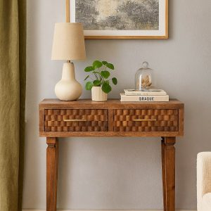 Brown Storage Console Table - Nora Lane Home furniture - Solid wood - 17.7 x 35.4 x 13.8 in