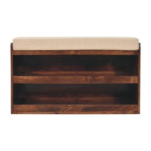 Walnut Storage Bench - Nora Lane Home furniture - Solid wood, Walnut finish - 16.14 x 37.4 x 21.65 in