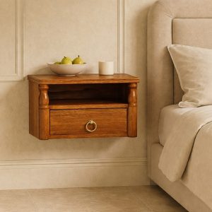 Brown Storage Nightstand - Nora Lane Home furniture - Solid wood - 17.72 x 13.78 x 11.81 in
