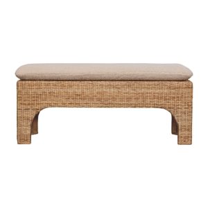 Rattan Storage Bench - Nora Lane Home furniture - Solid wood, Rattan detail - 47.24 x 17.72 x 22.83 in