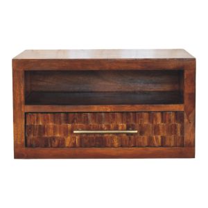 Brown Storage Nightstand - Nora Lane Home furniture - Solid wood - 21.65 x 13.78 x 16.54 in