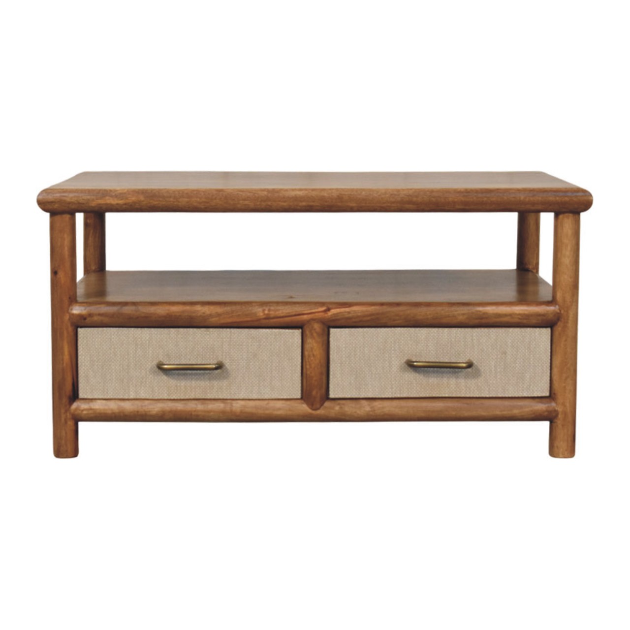Rattan Solid Wood Coffee Table - Nora Lane Home furniture - Solid wood, Rattan detail - 39 x 26 x 22 in