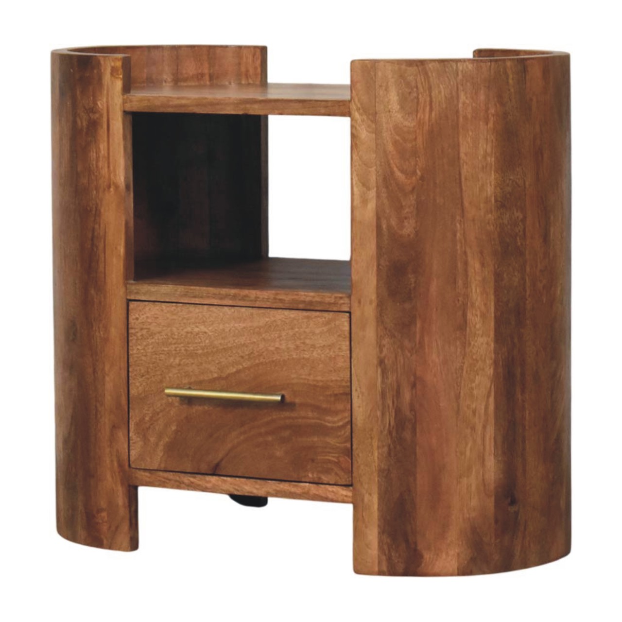 Brown Storage Nightstand - Nora Lane Home furniture - Solid wood - 25.59 x 15.75 x 23.62 in