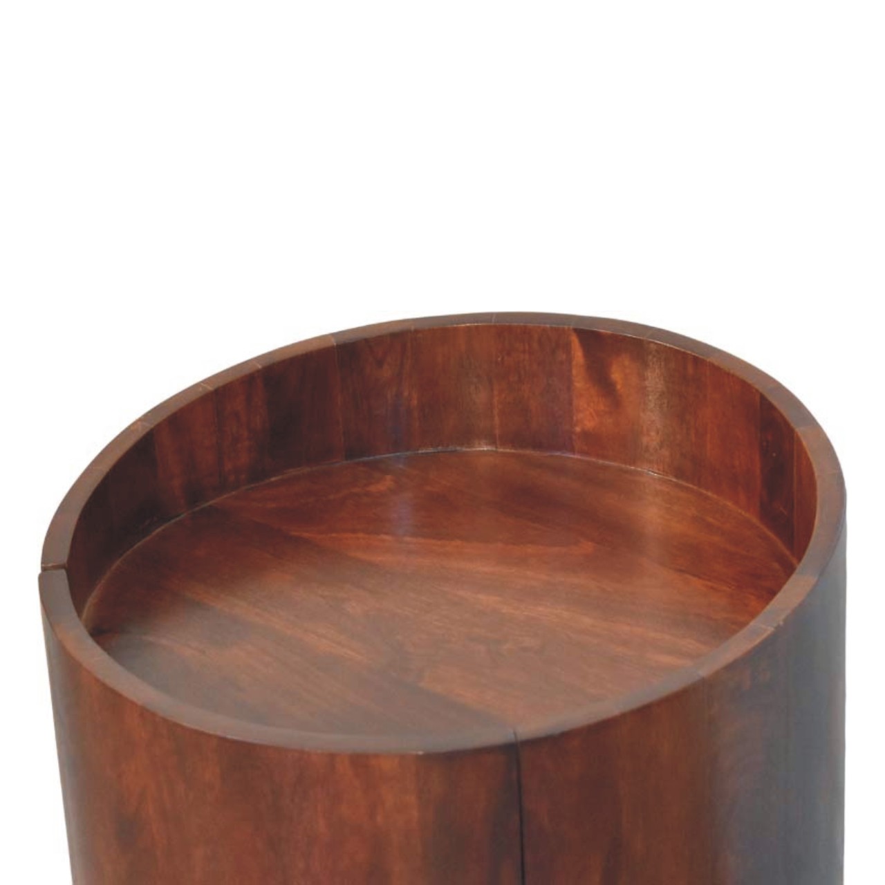 Brown Round Storage Cabinet - Nora Lane Home furniture - Solid wood - 21 x 21 x 28 in