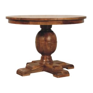 Brown Round Dining Table - Nora Lane Home furniture - Solid wood - 47.24 x 15.75 x 47.24 in
