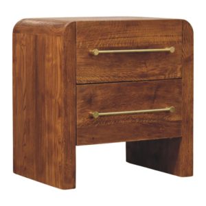 Natural Wood Storage Nightstand - Nora Lane Home furniture - Solid wood - 19.7 x 25.2 x 20.9 in
