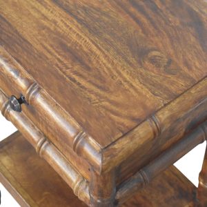 Brown Storage Nightstand - Nora Lane Home furniture - Solid wood - 21.65 x 18.11 x 27.56 in