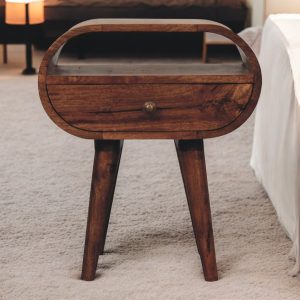 Brown Storage Nightstand - Nora Lane Home furniture - Solid wood - 17.72 x 21.65 x 12.99 in