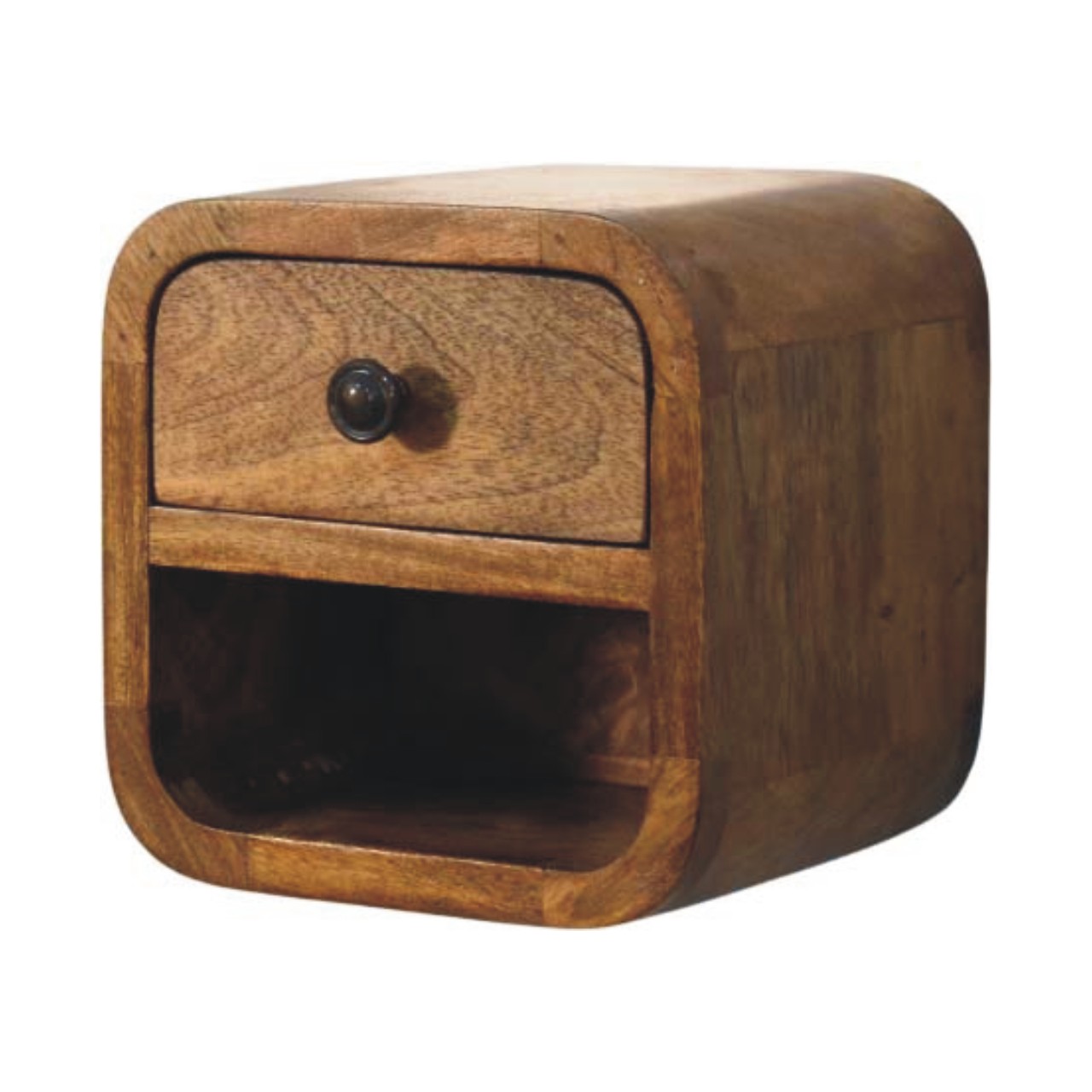 Brown Storage Nightstand - Nora Lane Home furniture - Solid wood - 12 x 11 x 12 in