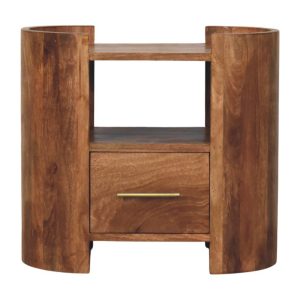 Brown Storage Nightstand - Nora Lane Home furniture - Solid wood - 25.59 x 15.75 x 23.62 in