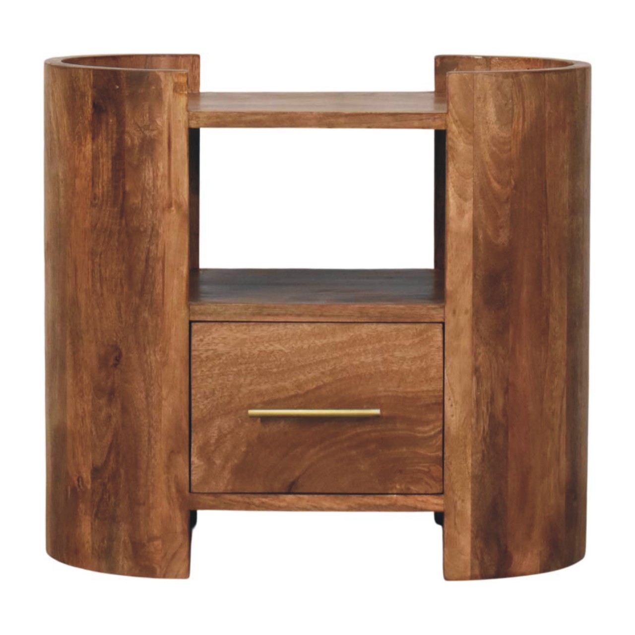 Brown Storage Nightstand - Nora Lane Home furniture - Solid wood - 25.59 x 15.75 x 23.62 in