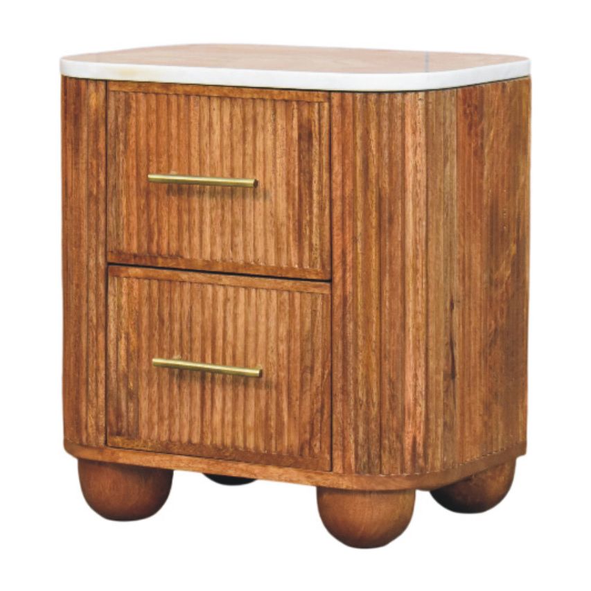Brown Storage Nightstand - Nora Lane Home furniture - Solid wood - 21.65 x 17.72 x 20.47 in