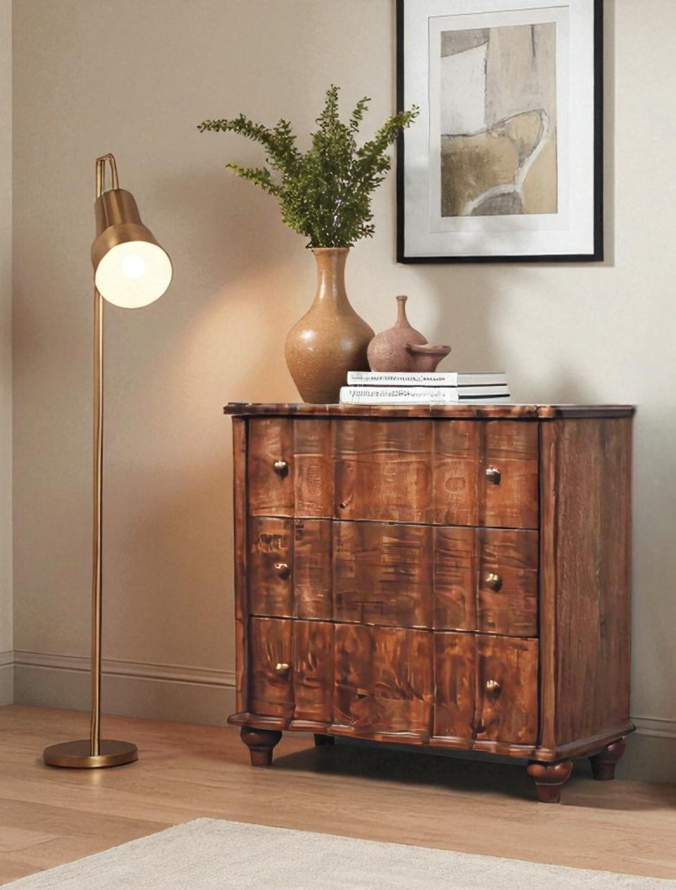 Brown Storage Cabinet - Nora Lane Home furniture - Solid wood - 19.7 x 37.4 x 32.7 in