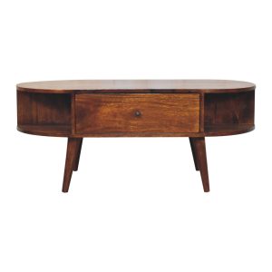 Brown Round Storage Cabinet - Nora Lane Home furniture - Solid wood - 27.56 x 47.24 x 11.81 in